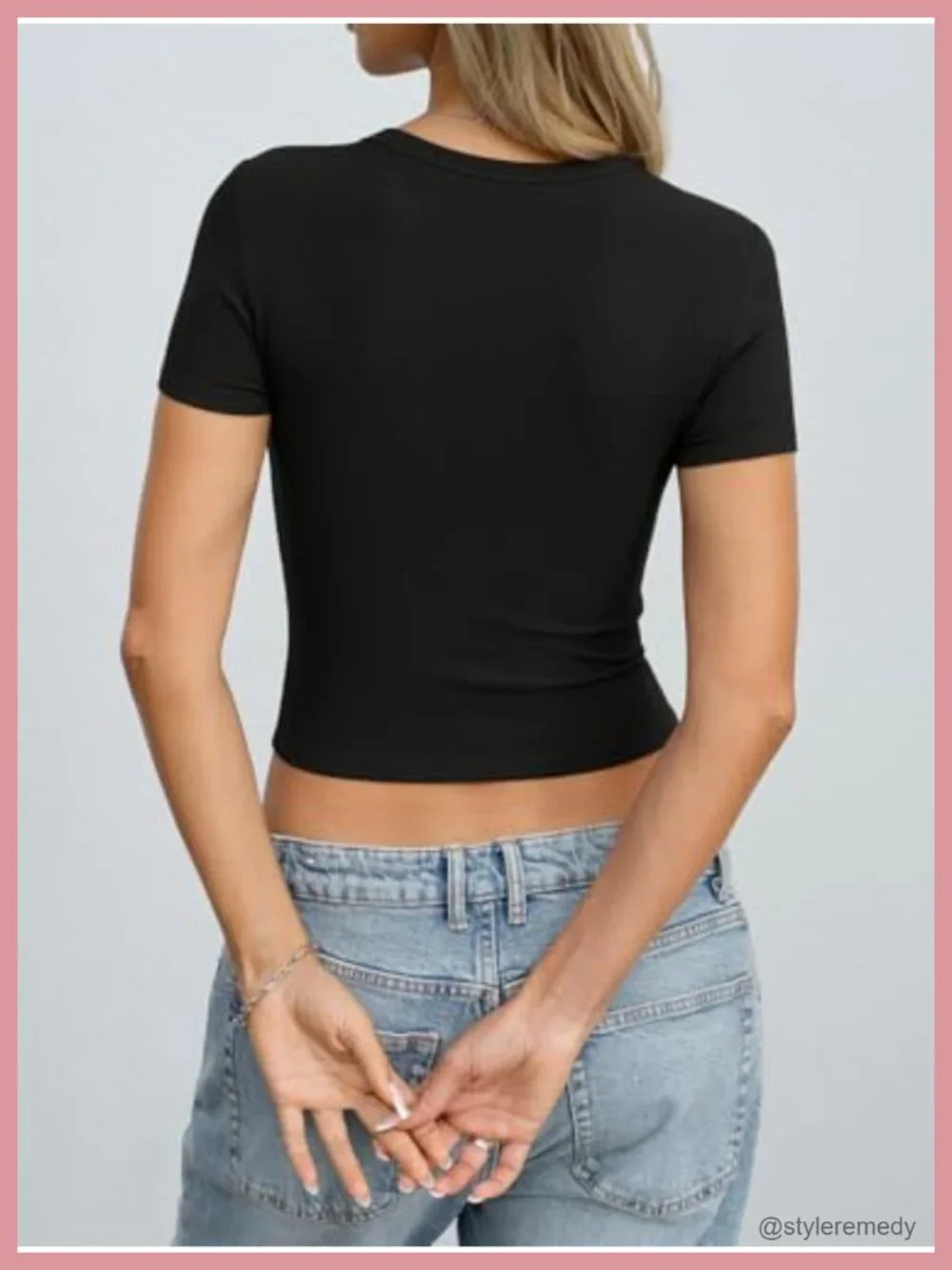 Ribbed Short Sleeve Crop Top Crewneck Fitted T Shirt Summer Y2K Going Out